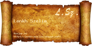 Lenkh Szelim névjegykártya